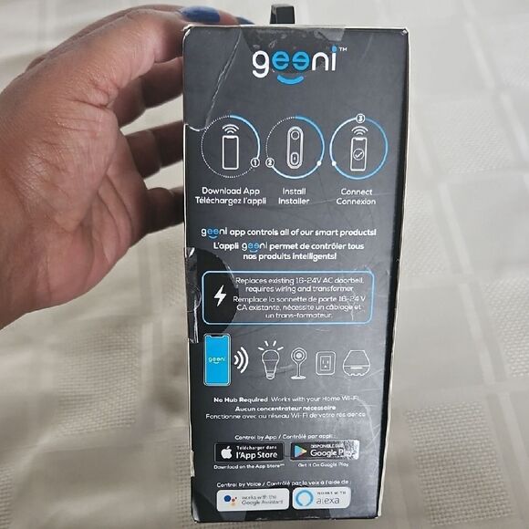 HOST PICK Geeni Doorpeek Smart Wi-Fi Doorbell - Black - Picture 13 of 16